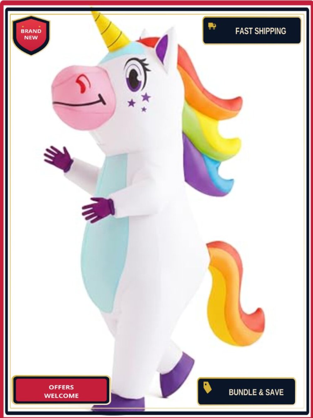 Adult Inflatable Unicorn Costume Full Body Halloween Cosplay Party Suit